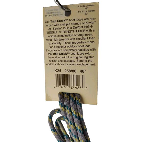 Heavy Duty 48" Boot Laces made with Natural Dupont™ Kevlar® Gray Hiking Work - Picture 3 of 5